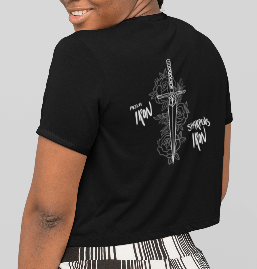 Floral Iron Sharpens Iron Cropped Tee
